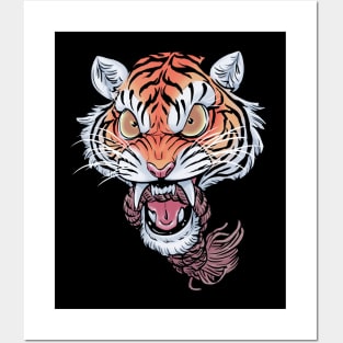 Angry Tiger head Posters and Art